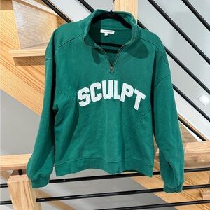 The Sculpt Society Women's Green Quarter Zip Sweater M